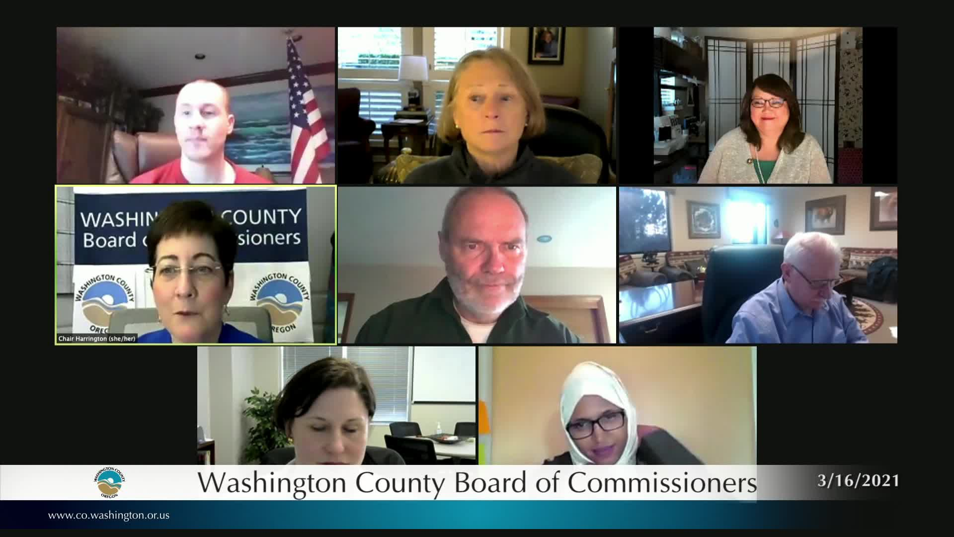 Thumbnail image for March 16, 2021, Washington County Board of Commissioners Meeting