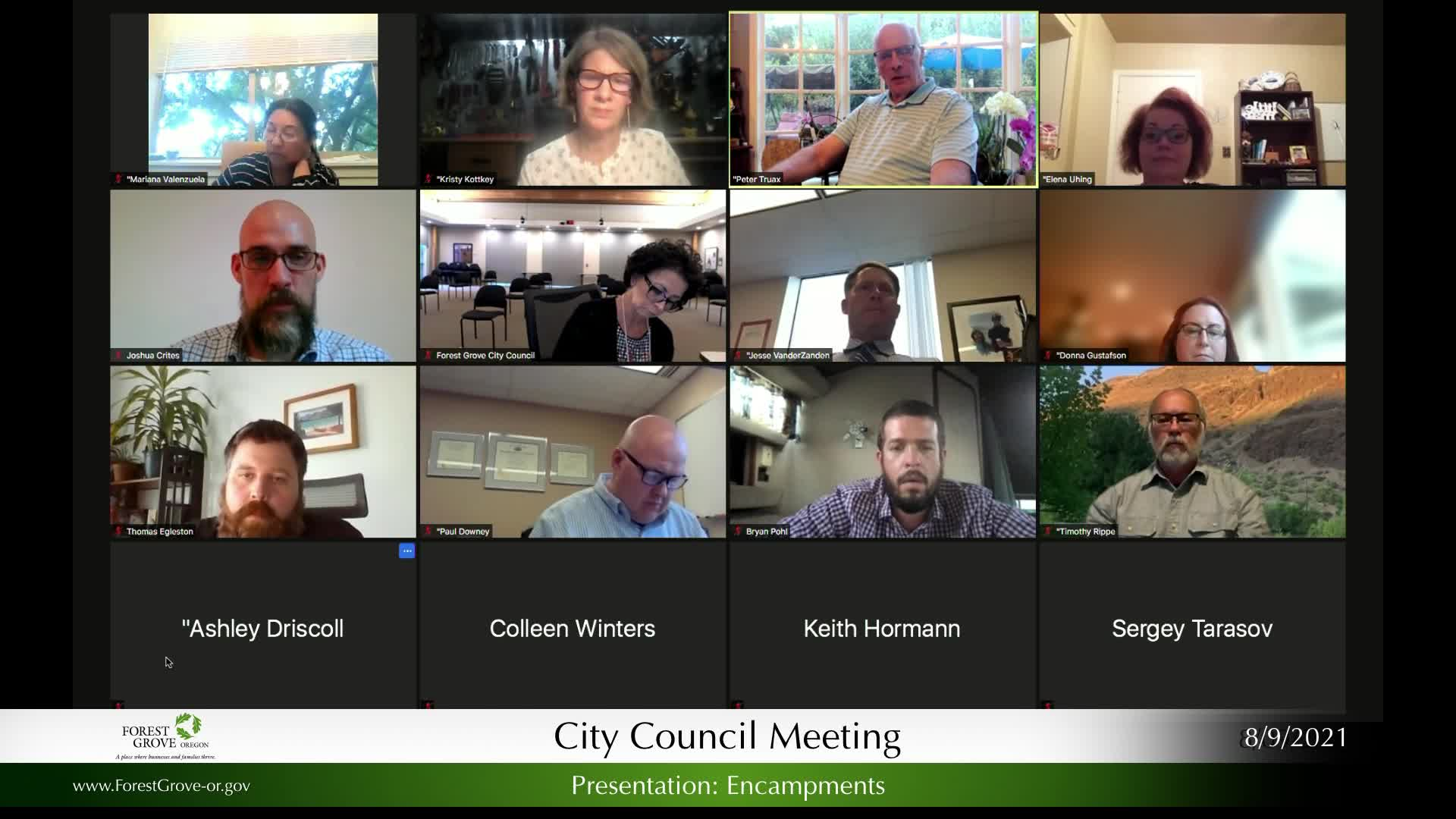 Thumbnail image for August 9, 2021 Forest Grove City Council Worksession