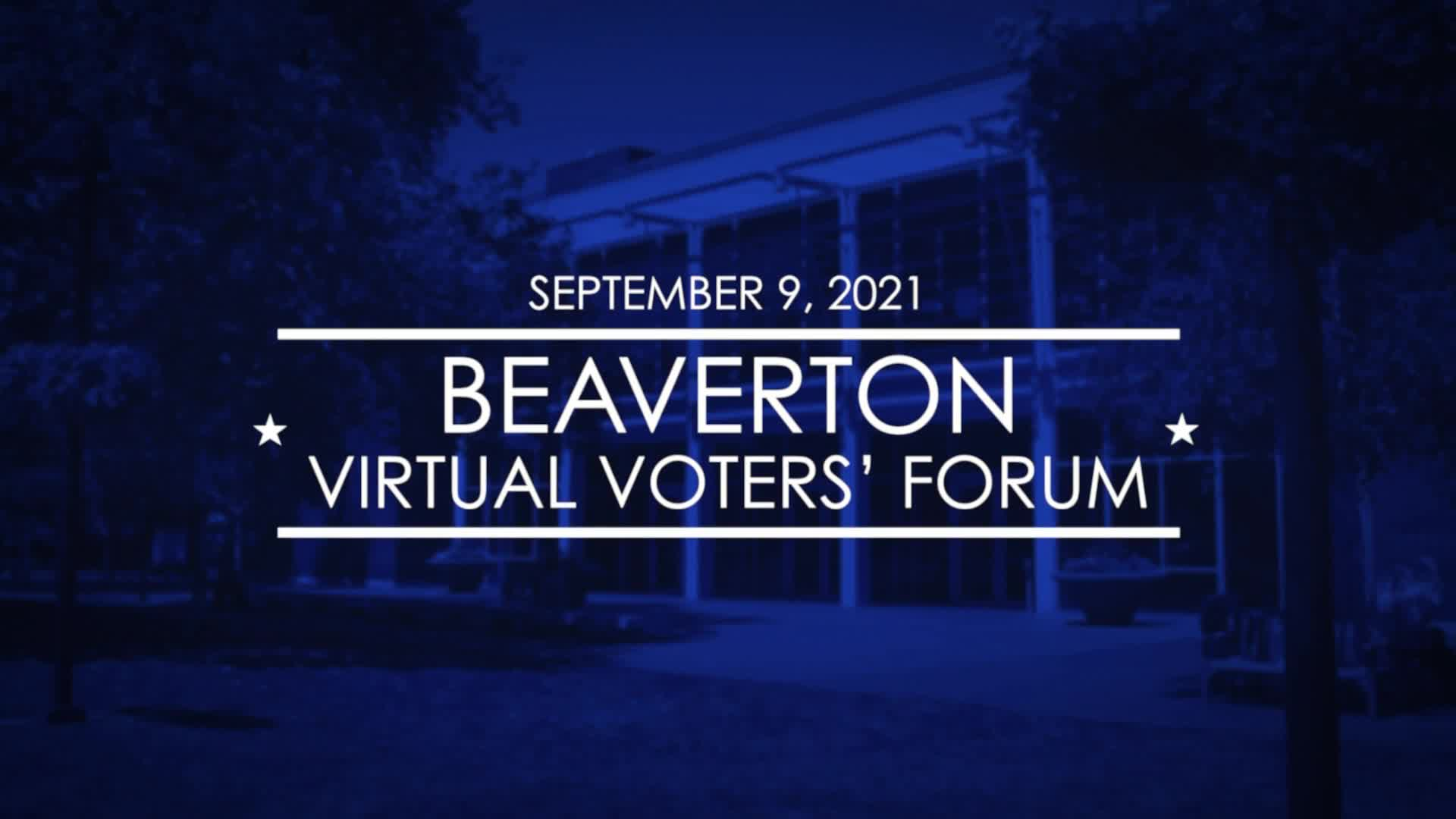 Thumbnail image for September 9, 2021 Beaverton Voters' Forum