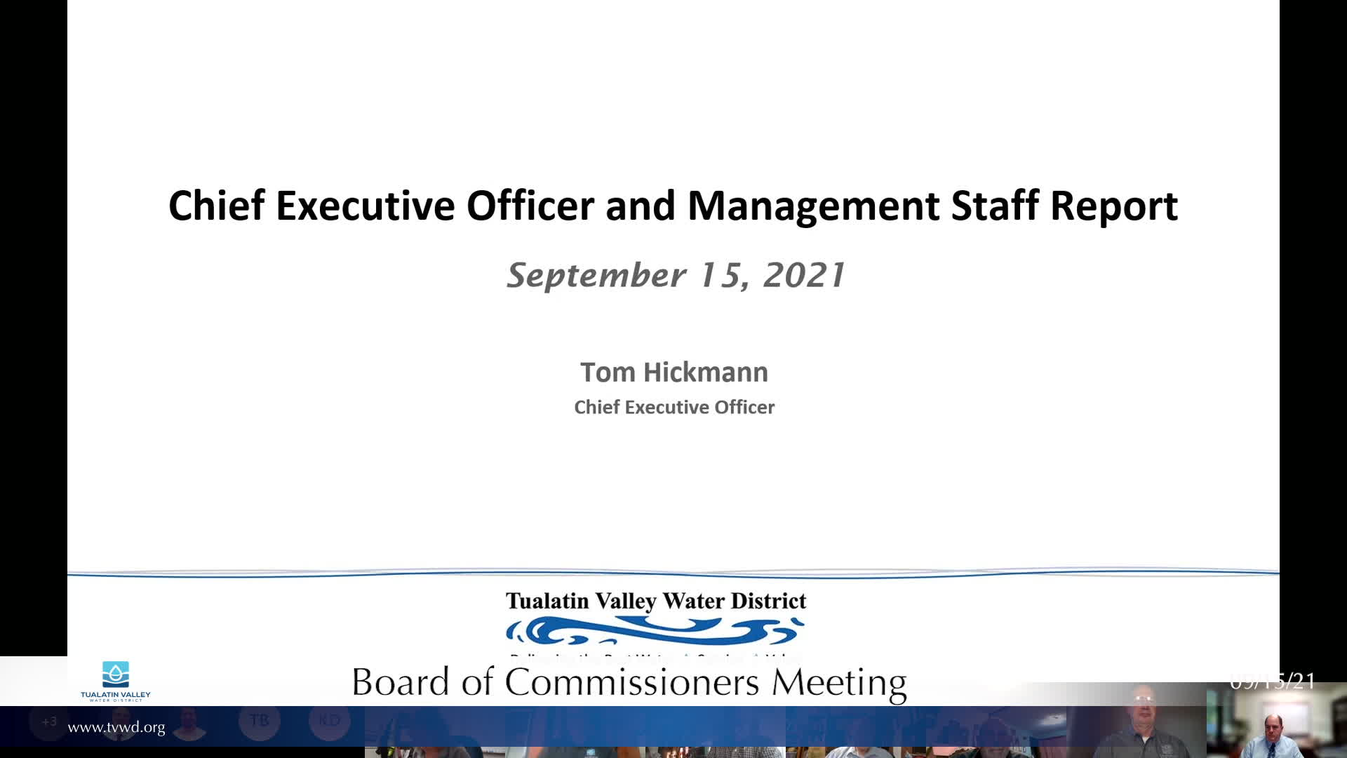 Thumbnail image for September 15, 2021 Tualatin Valley Water District