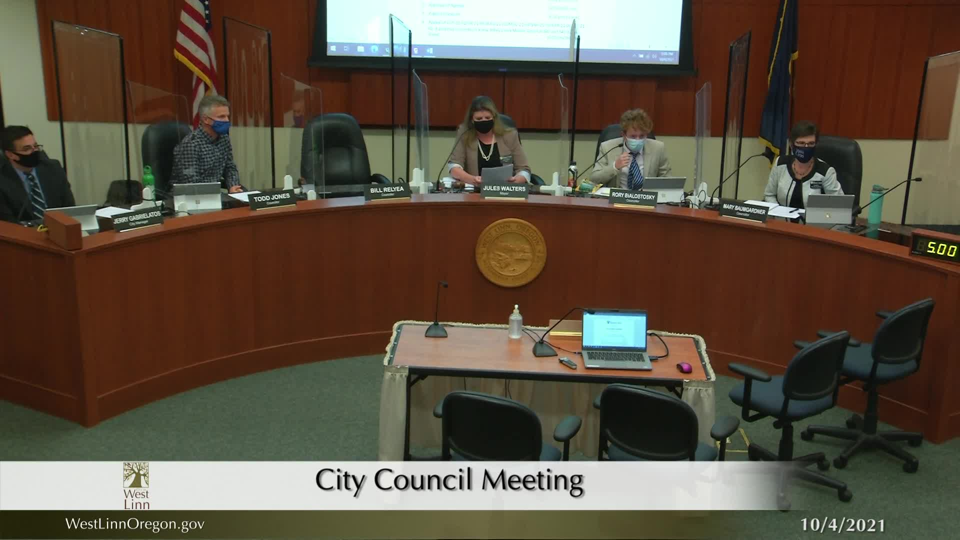 Thumbnail image for October 4, 2021 West Linn City Council Work Session