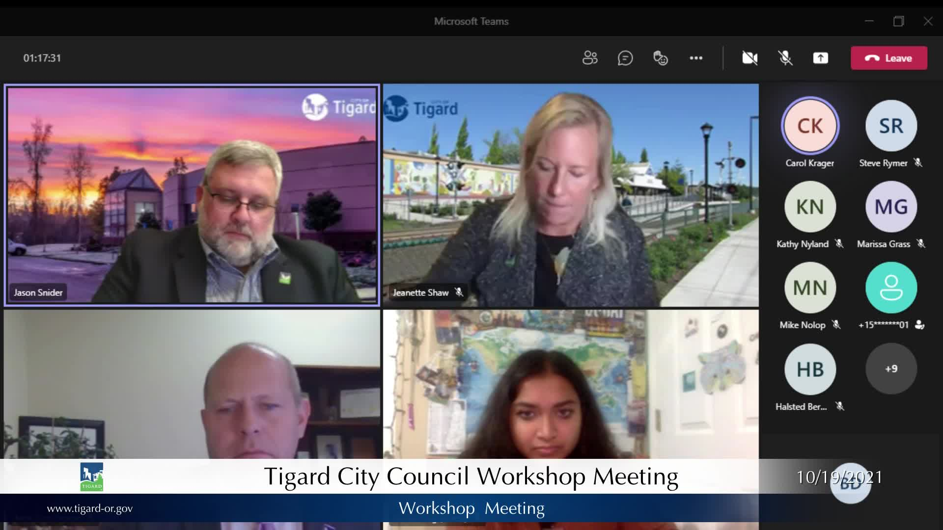 Thumbnail image for October 19, 2021 Tigard Worksession