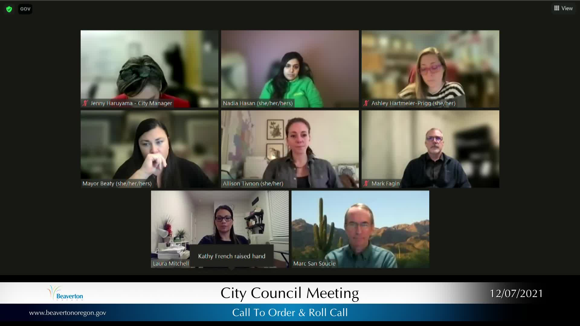 Thumbnail image for December 7, 2021 Beaverton City Council