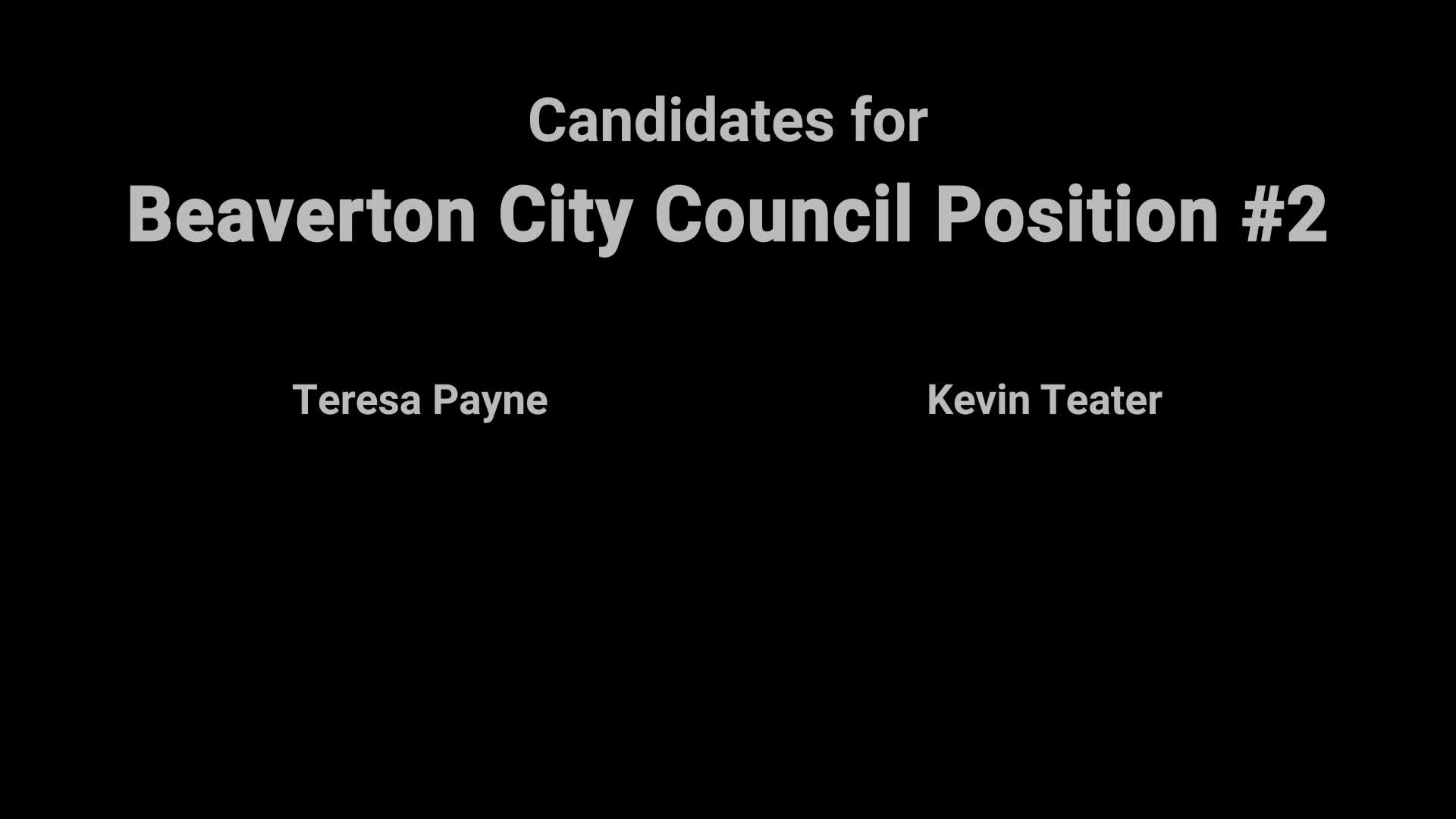 Thumbnail image for Video Voters' Guide: Beaverton City Council Pos.2