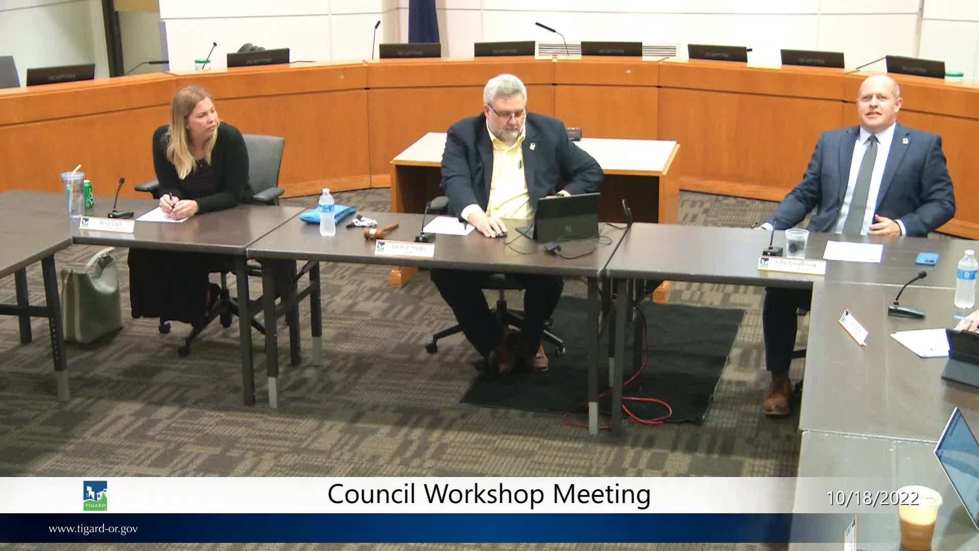 Thumbnail image for October 18, 2022 Tigard City Council Workshop