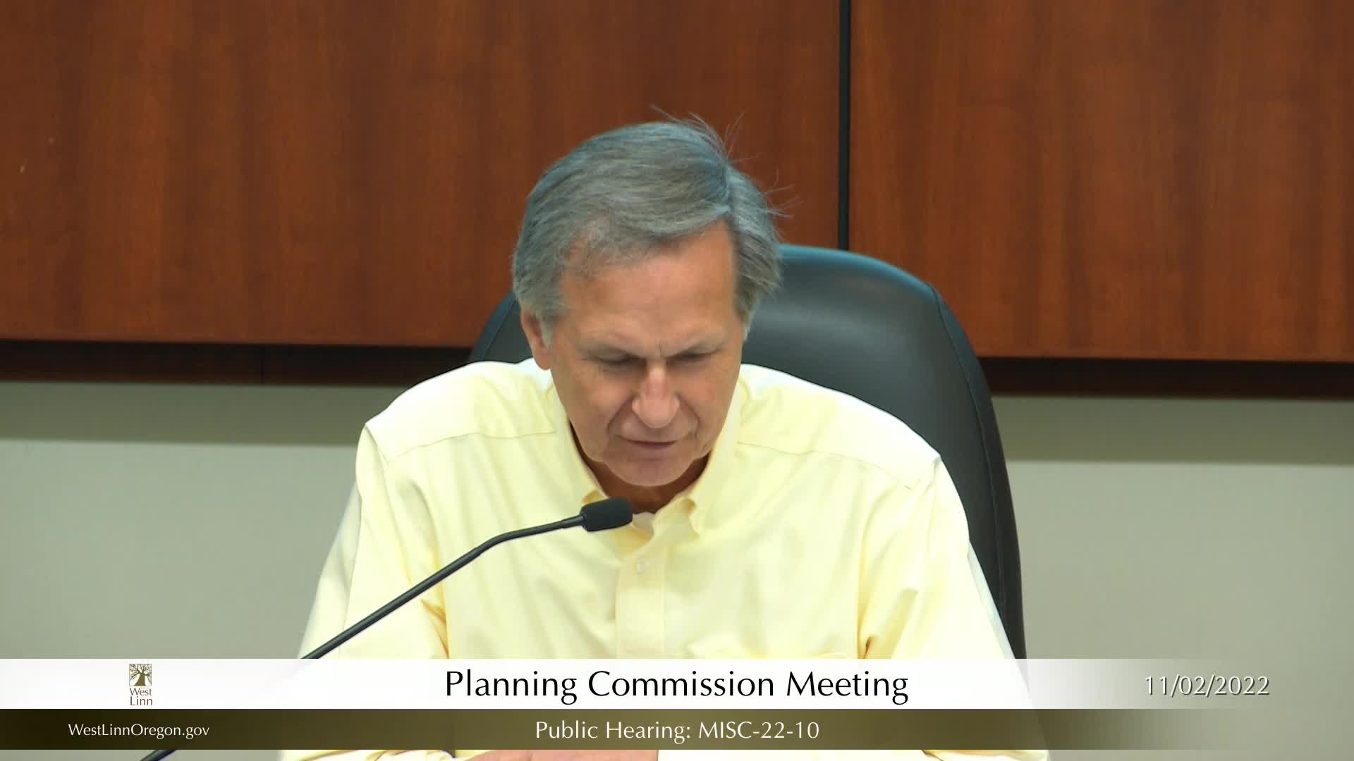 Thumbnail image for November 2, 2022 West Linn Planning Commission