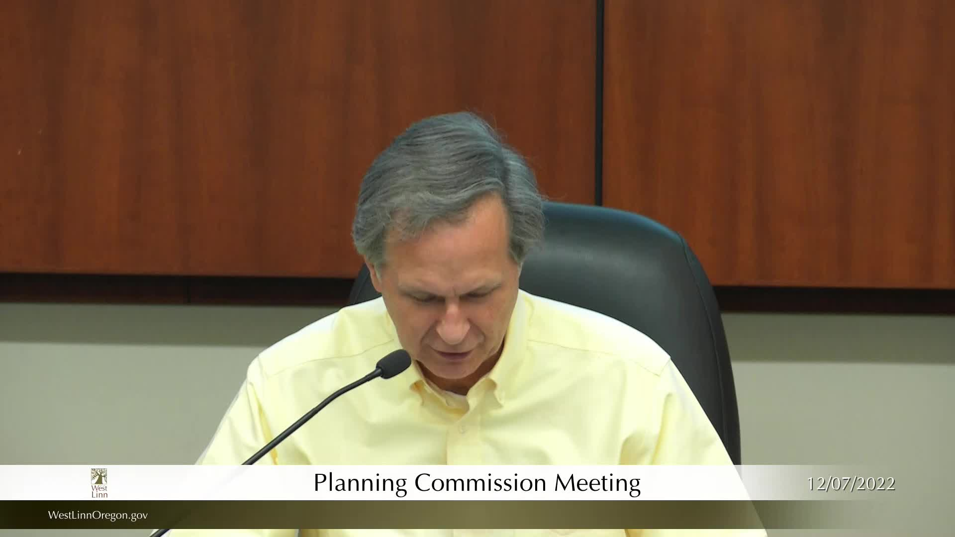 Thumbnail image for December 7, 2022 West Linn Planning Commission