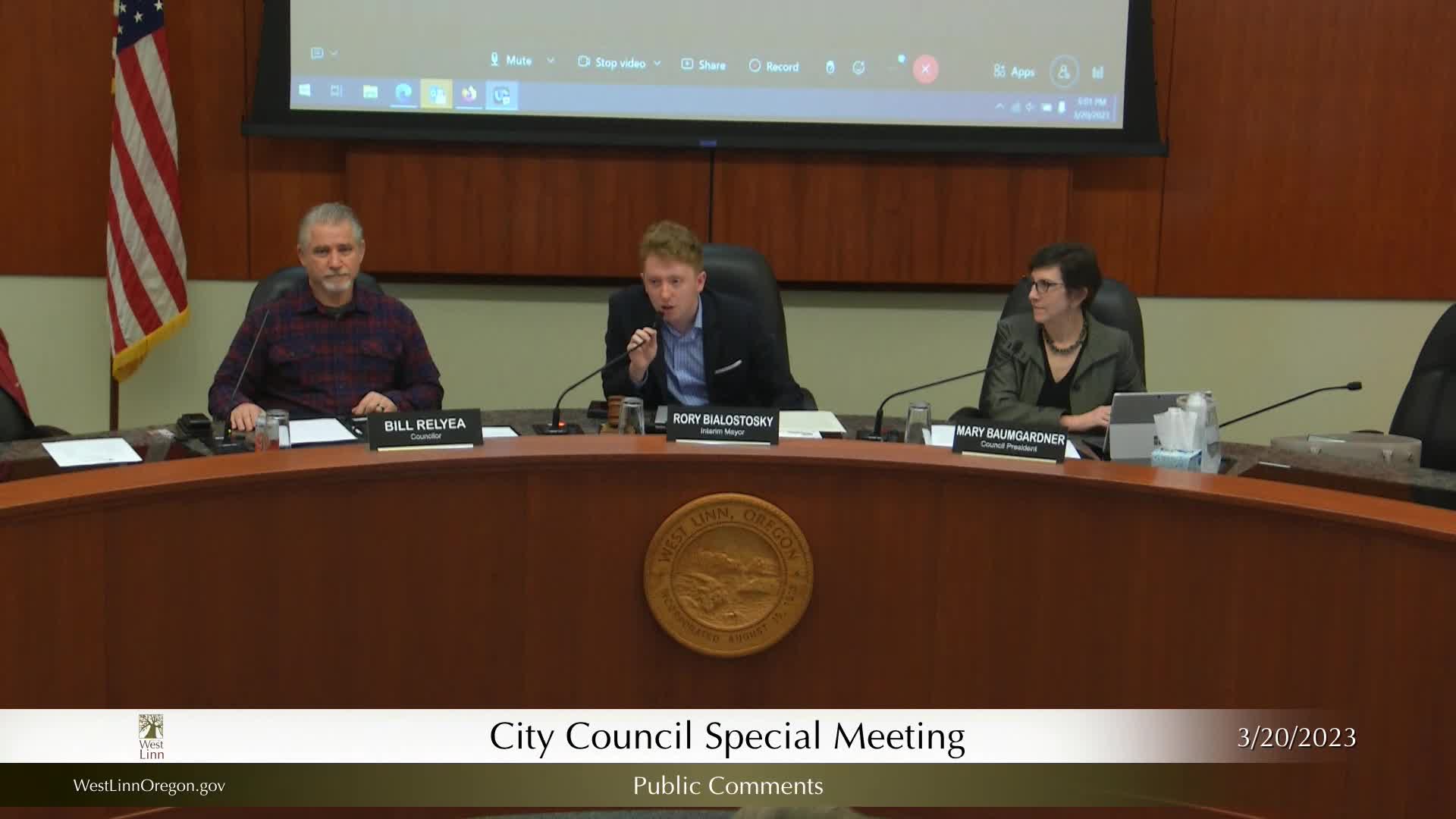 Thumbnail image for March 20, 2023 West Linn City Council Work Session