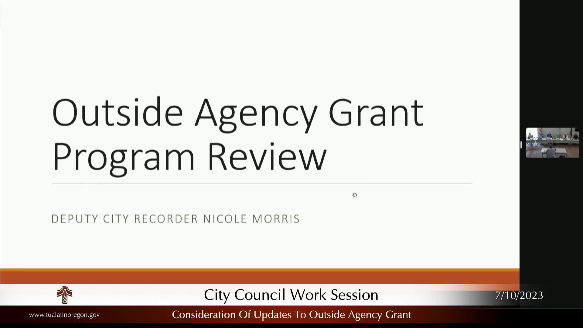 Thumbnail image for July 10, 2023 Tualatin City Council Work Session