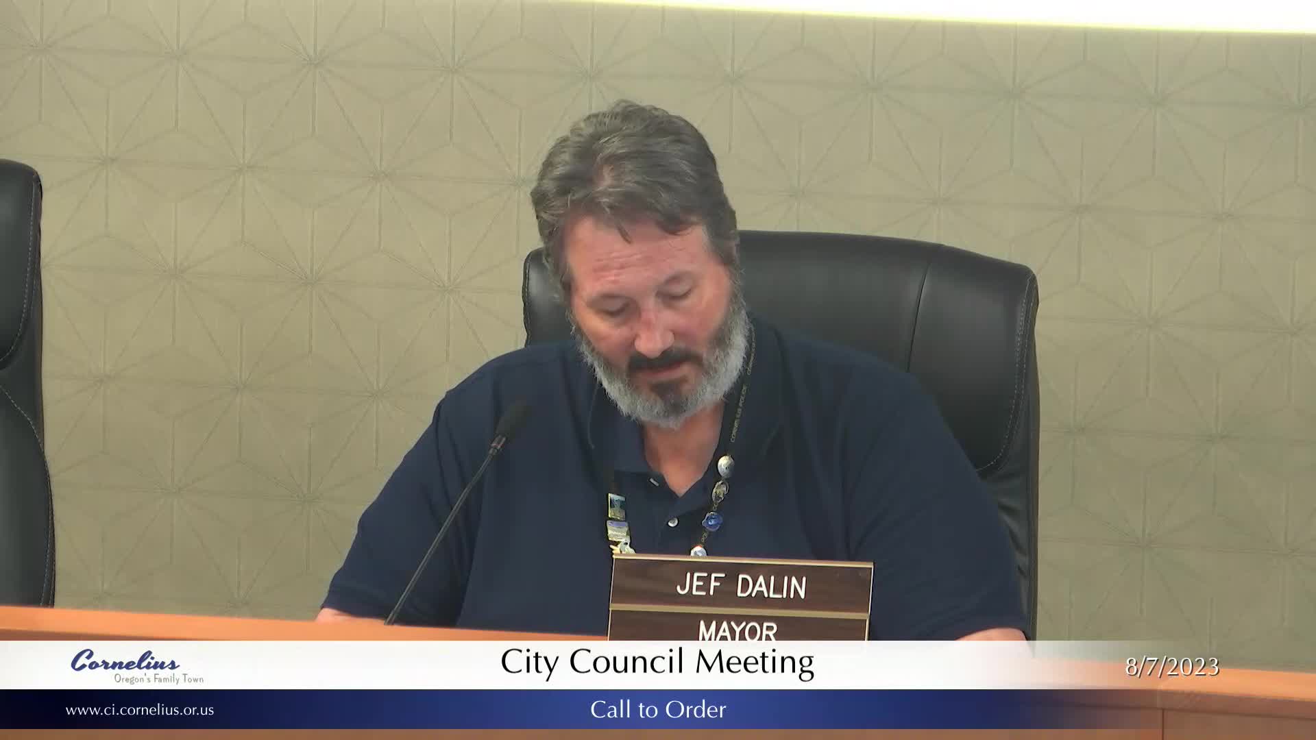 Thumbnail image for August 7, 2023 - Cornelius City Council Meeting