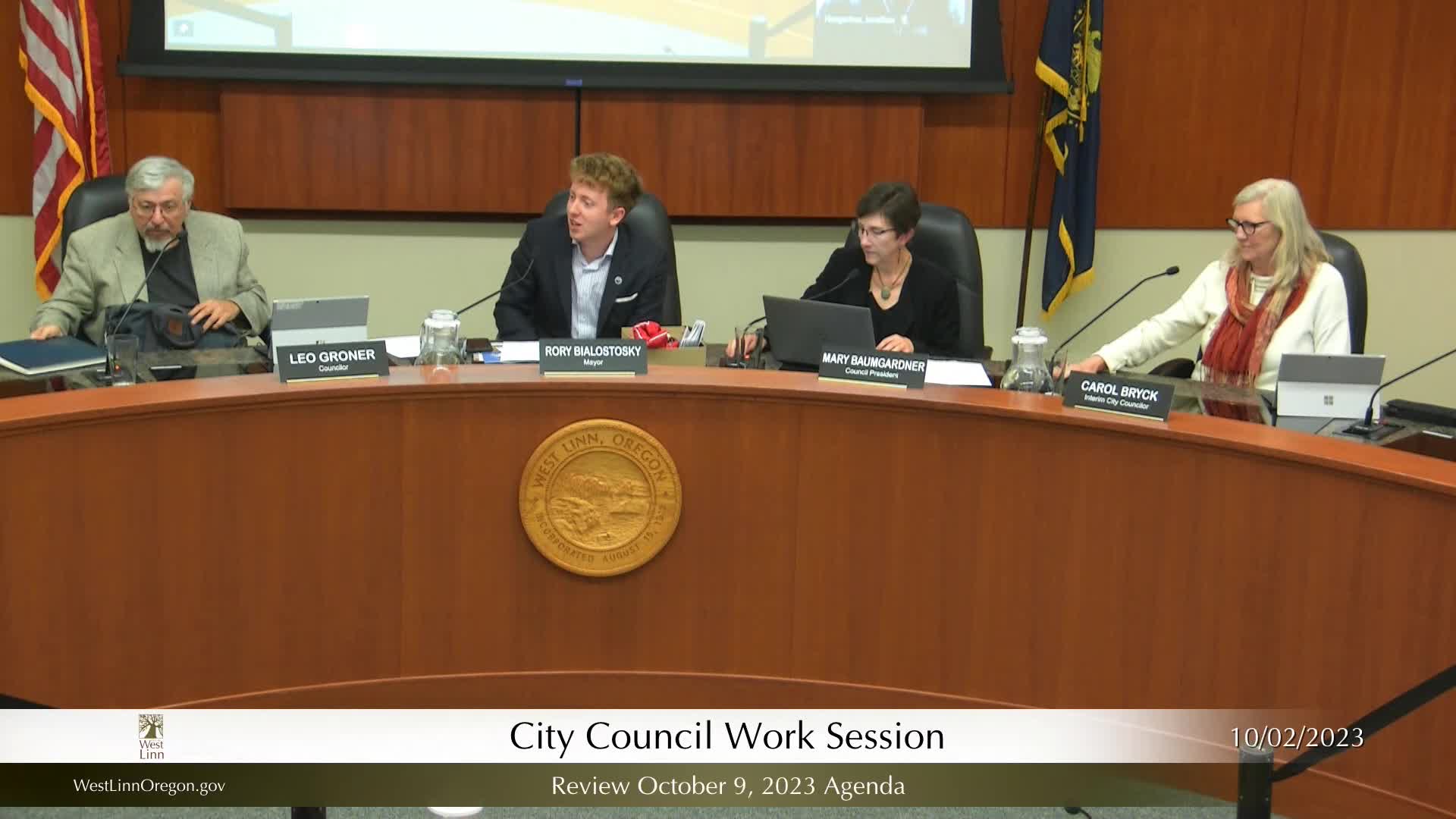 Thumbnail image for West Linn City Council Work Session - October 2, 2023