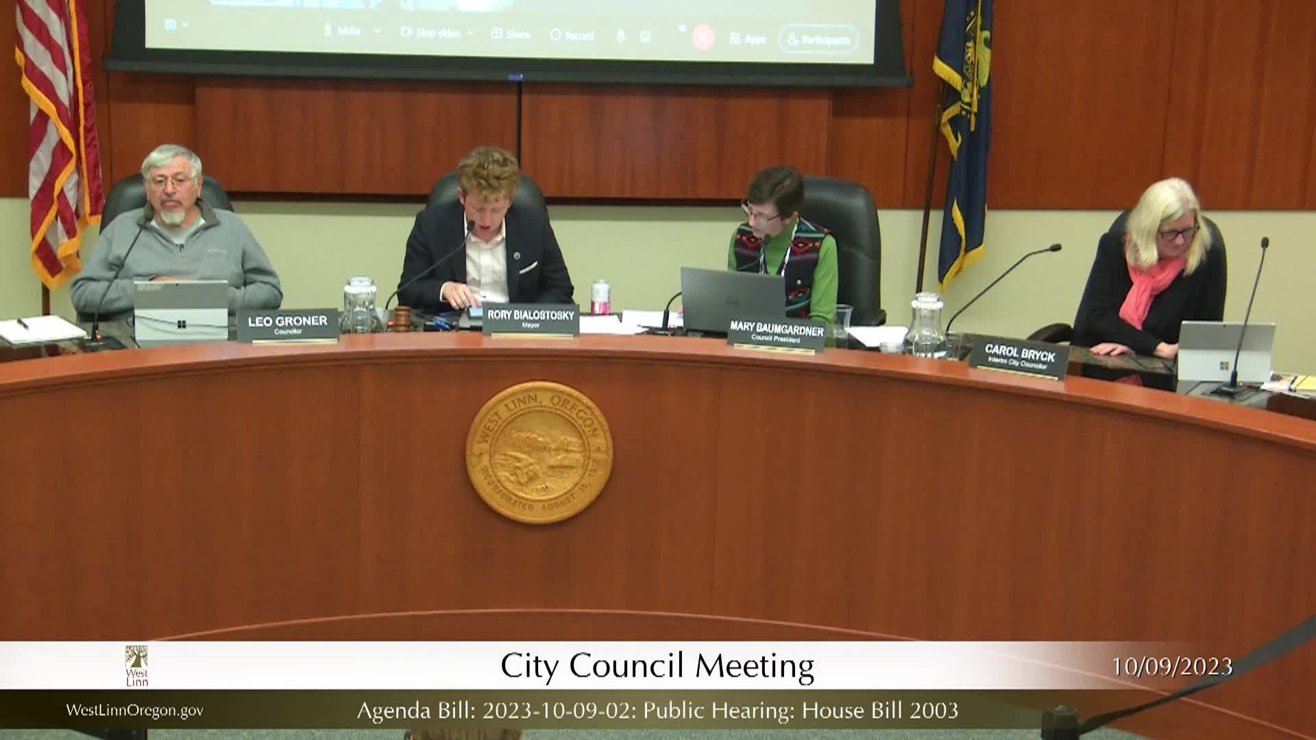 Thumbnail image for West Linn City Council Meeting