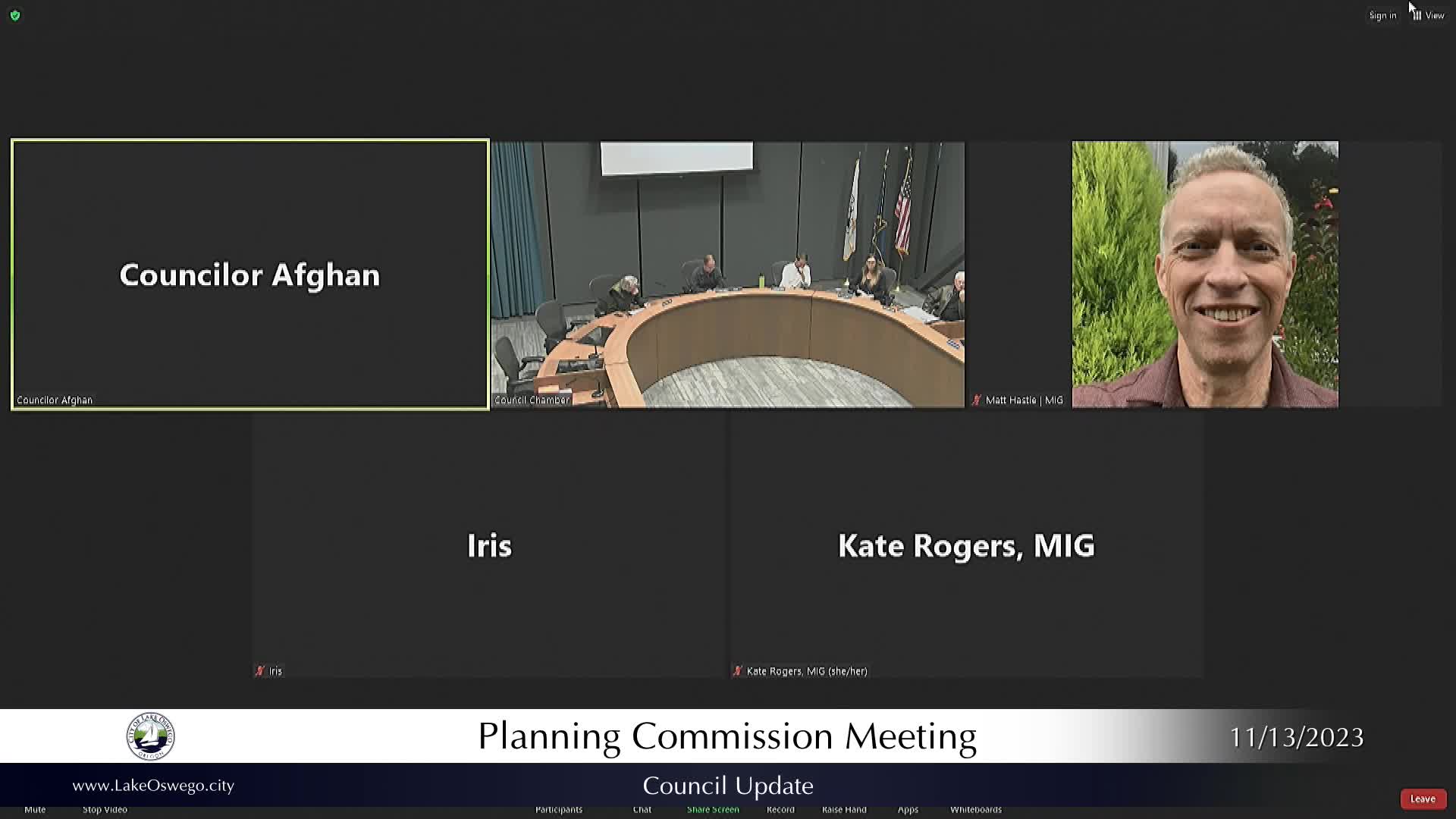 Thumbnail image for Lake Oswego Planning Commission Meeting
