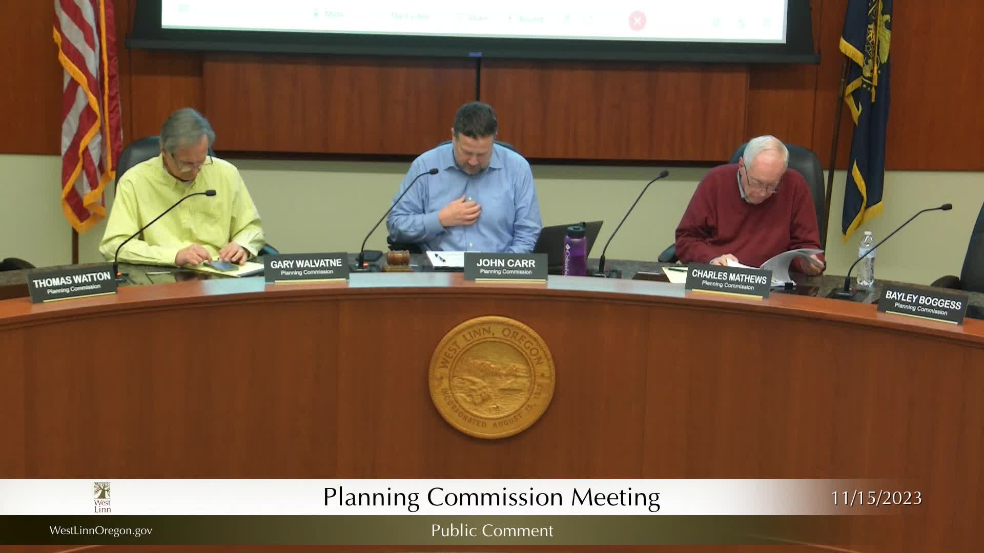 Thumbnail image for November 15, 2023 West Linn Planning Commission