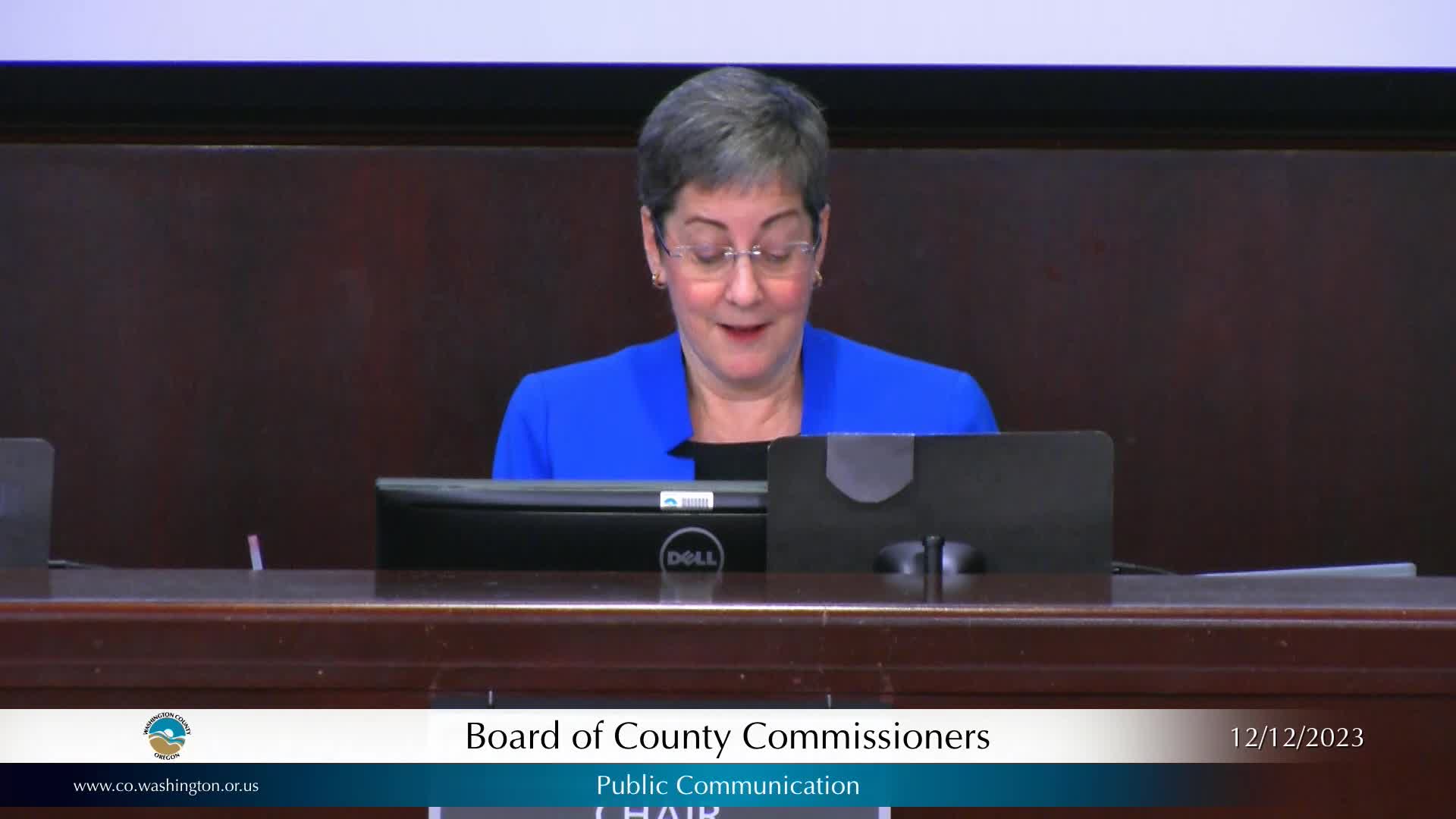 Thumbnail image for Washington County Board of Commissioners Meeting - December 12, 2023