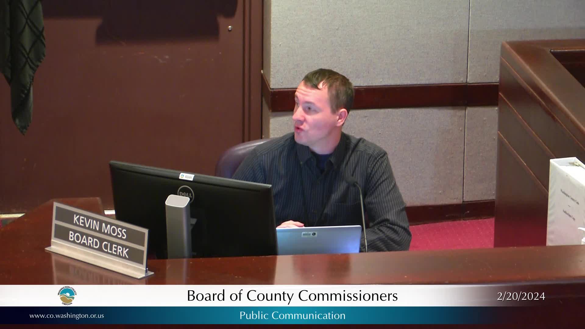 Thumbnail image for February 20, 2024 - Washington County Board of Commissioners Meeting