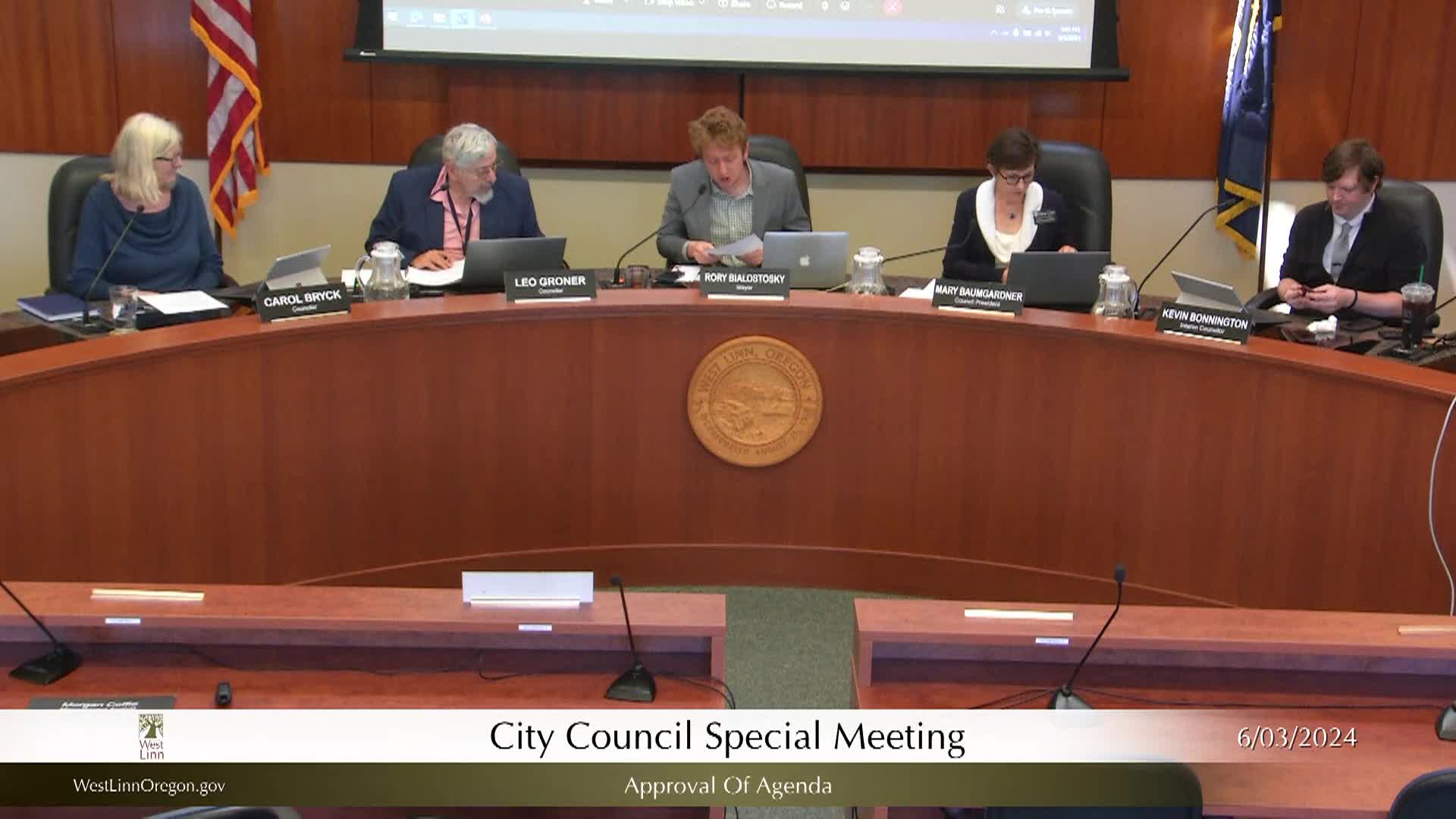 Thumbnail image for West Linn City Council Work Session - June 3, 2024