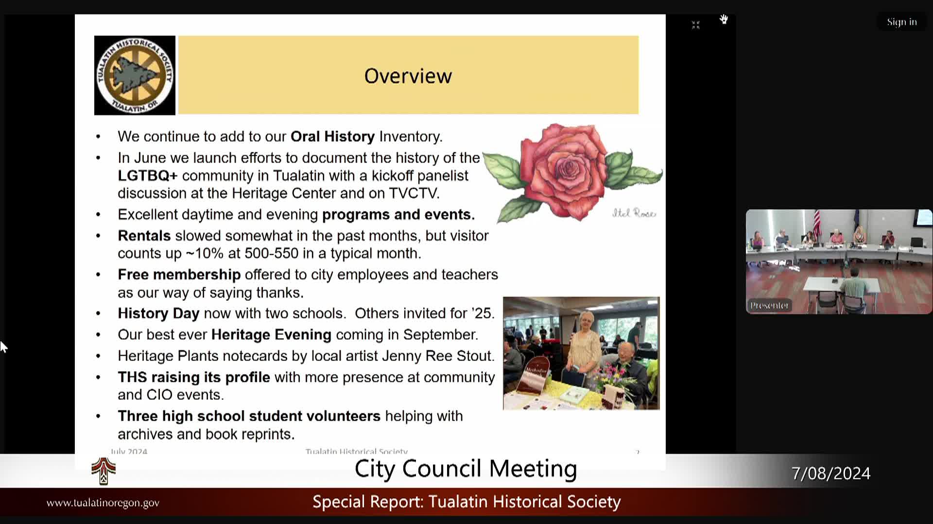 Thumbnail image for July 8, 2024 - Tualatin City Council Work Session