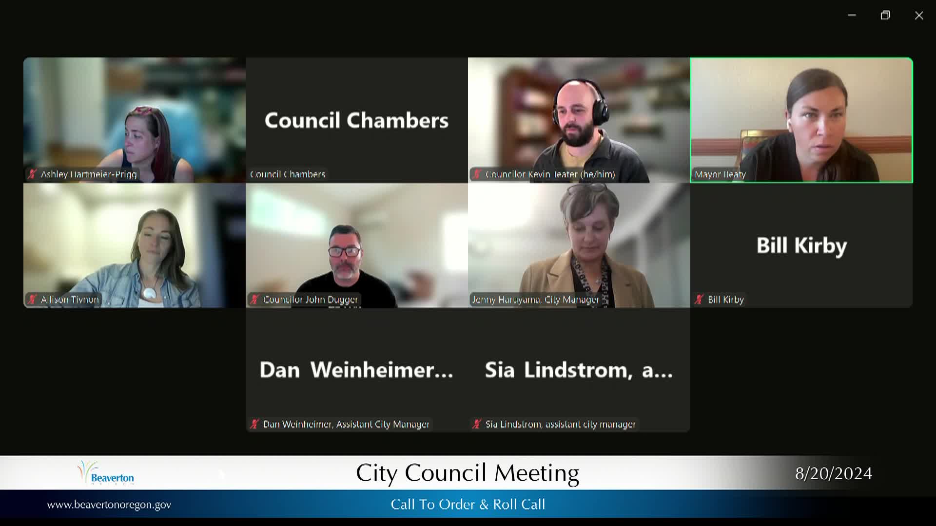 Thumbnail image for August 20, 2024 Beaverton City Council Meeting