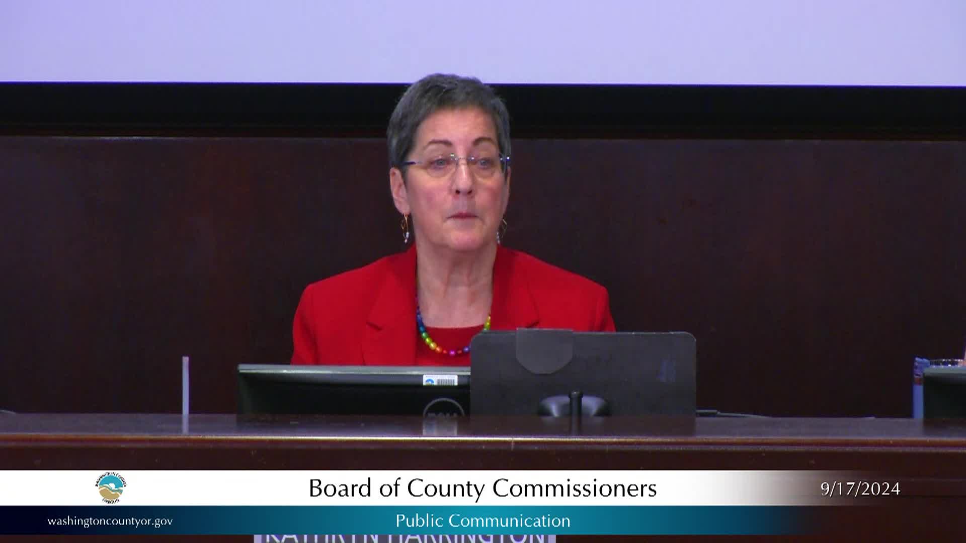Thumbnail image for September 17, 2024 Washington County Board of Commissioners Meeting