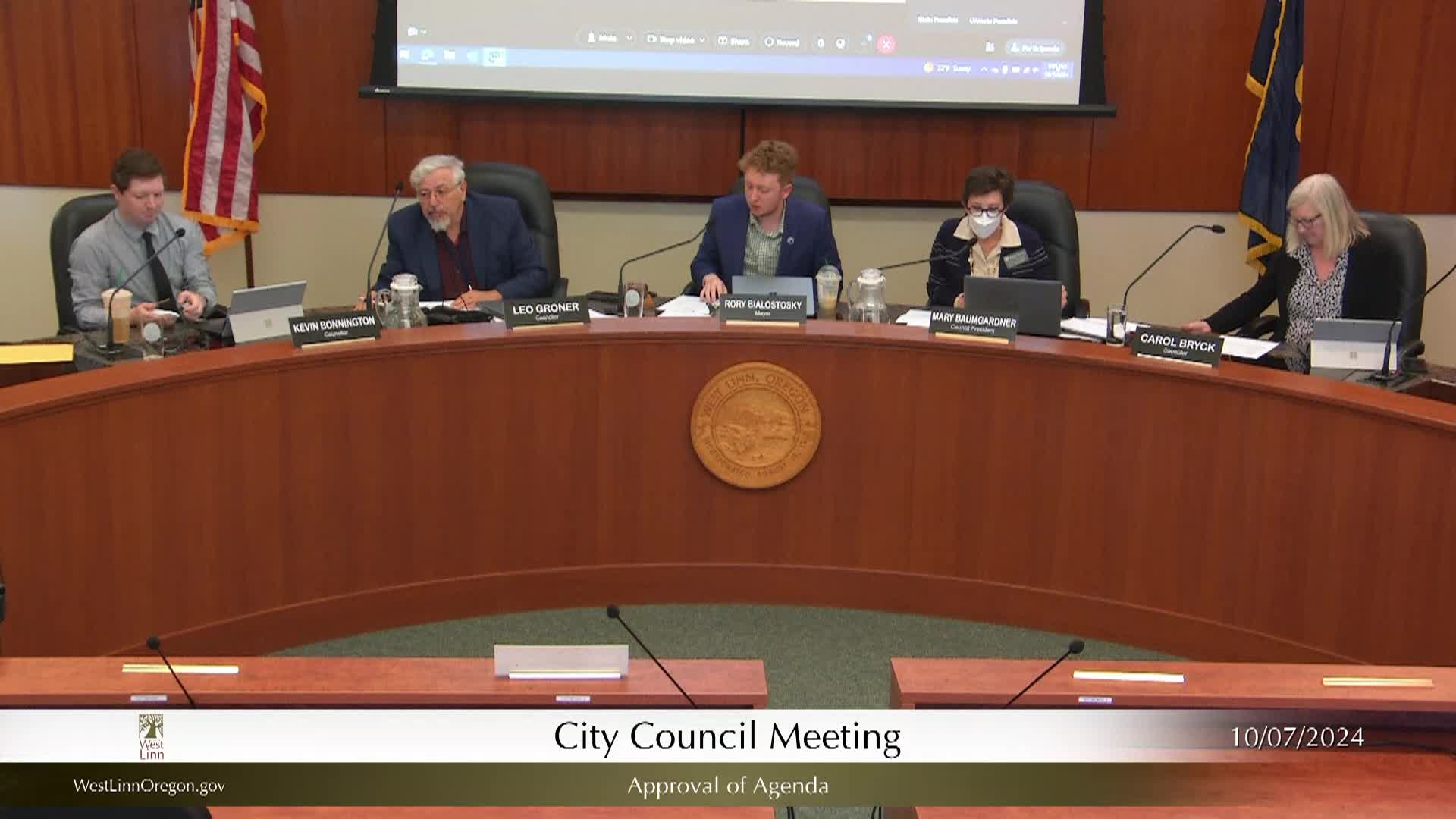 Thumbnail image for West Linn City Council Work Session-October 7, 2024