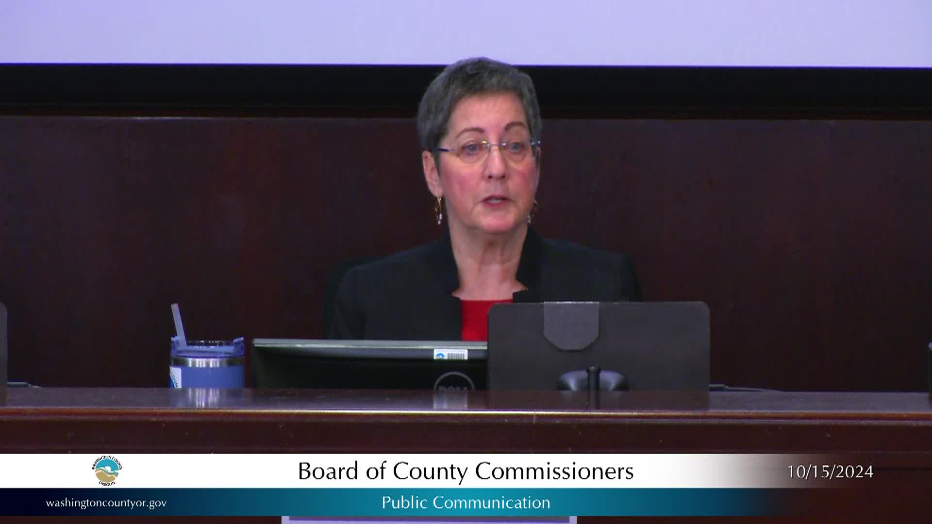 Thumbnail image for Washington County Board of Commissioners Meeting - October 15, 2024