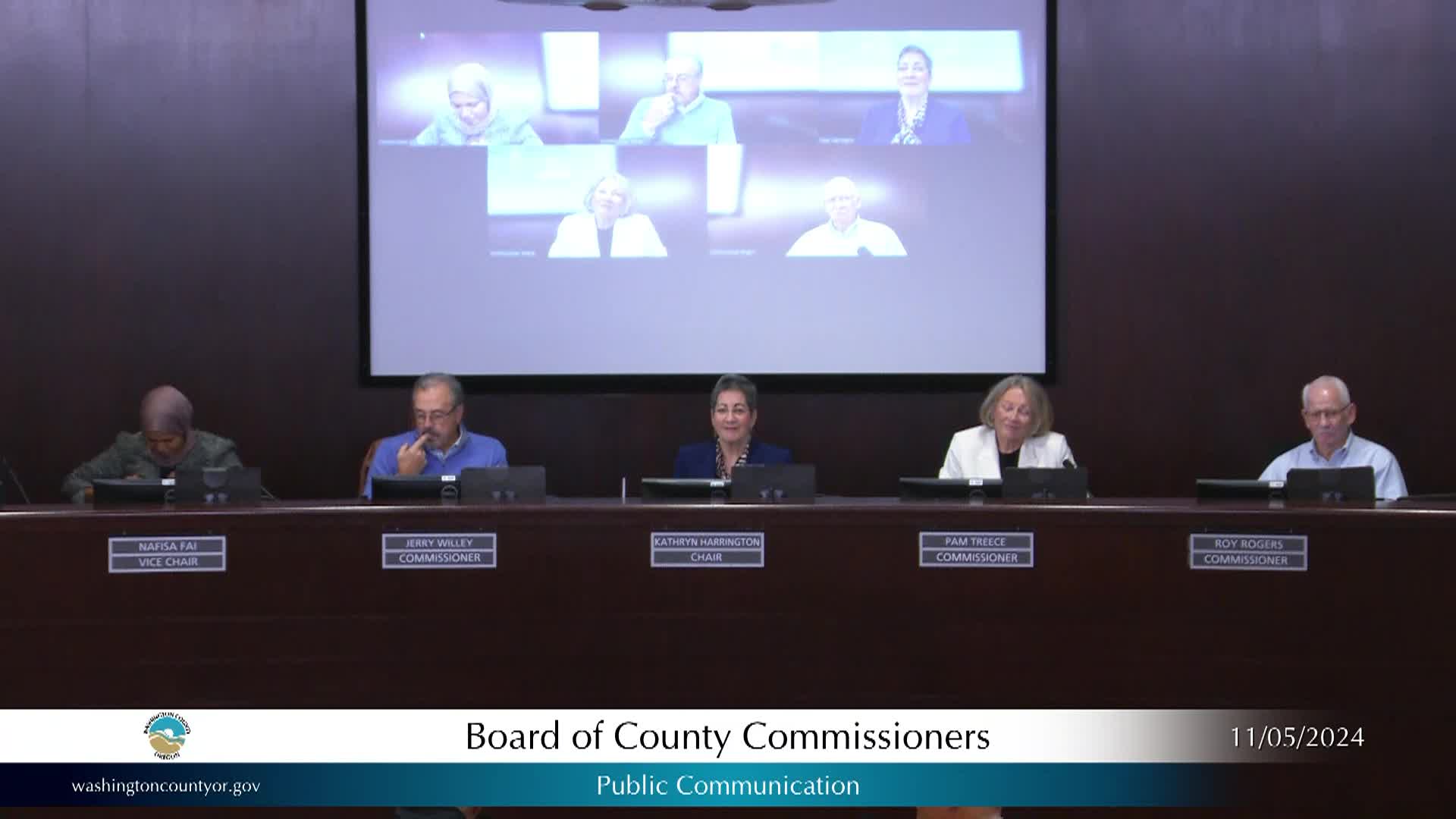Thumbnail image for Washington County Board of Commissioners Meeting - November 5, 2024
