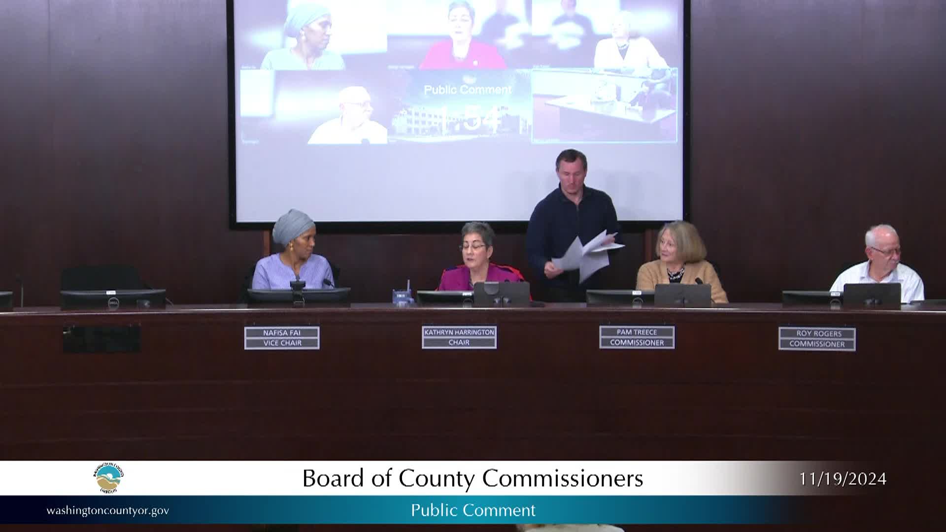 Thumbnail image for November 19, 2024 - Washington County Board of Commissioners Meeting