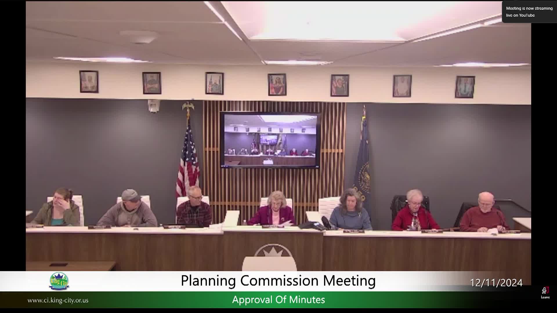 Thumbnail image for December 11, 2024 - King City Planning Commission Meeting