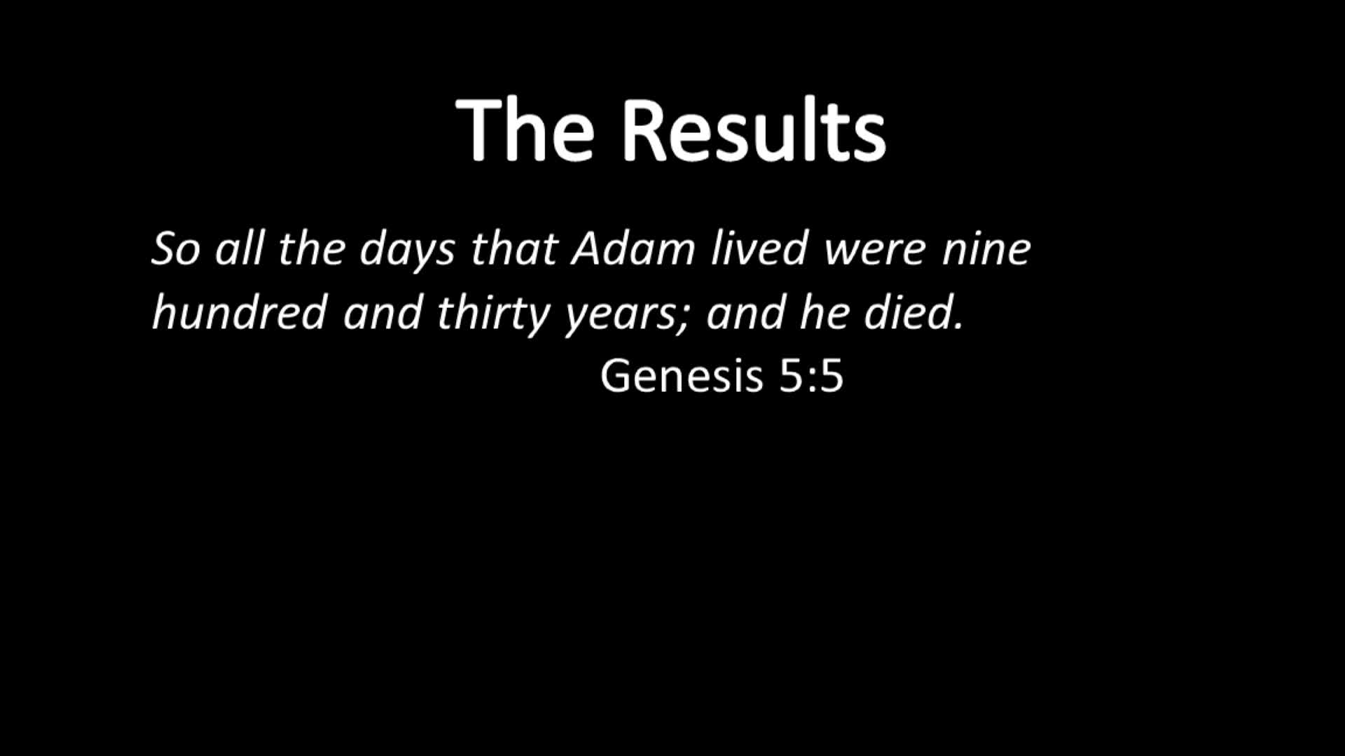 Thumbnail image for Cornelius Church of Christ - The Four Deaths, Genesis 2