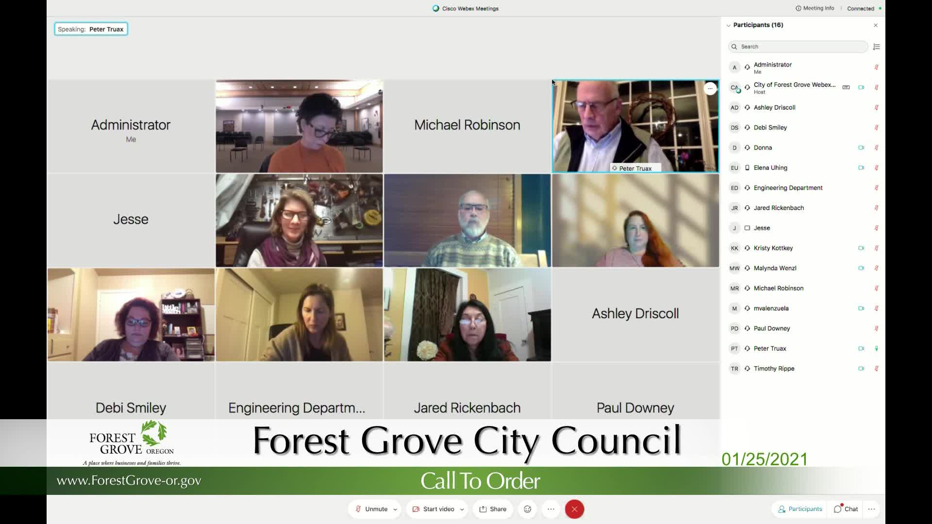 Thumbnail image for January 25, 2021 FOREST GROVE CITY COUNCIL