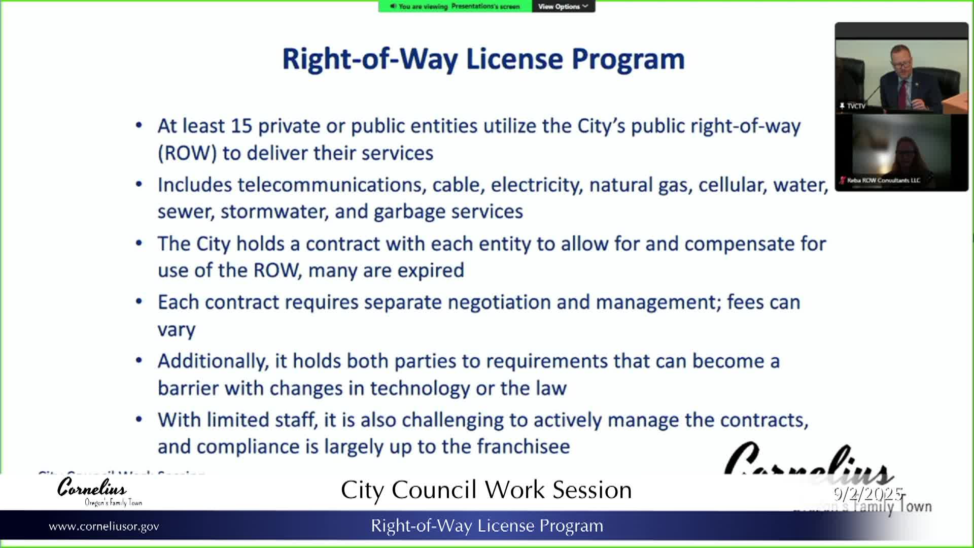 Thumbnail image for September 2, 2025 Cornelius City Council Meeting Work Session